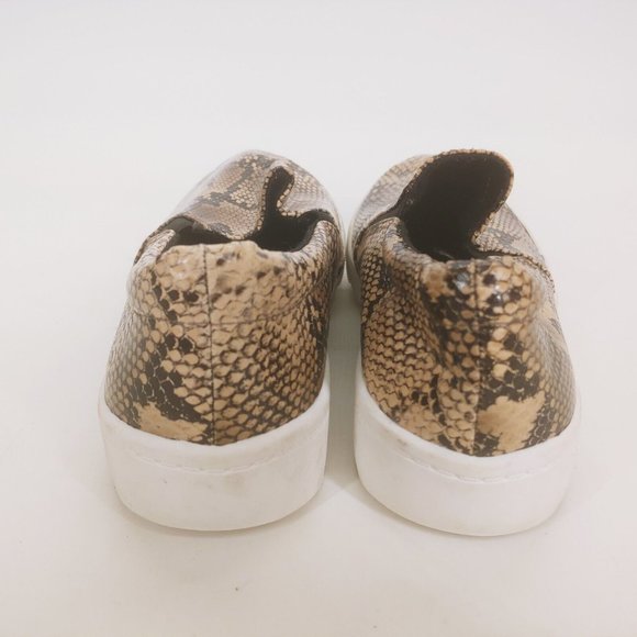 Soda Womens Snake Patent Sneakers Slip On Gusset Cushioned Collar Brown 5.5 - Picture 4 of 10